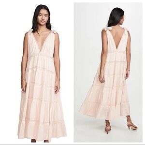 FREE PEOPLE Lily Of The Valley MIDI Dress in
Peach Z174-40 Size Small